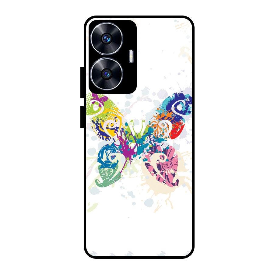 Abstract Butterfly Glass Back Case for Realme Narzo N55