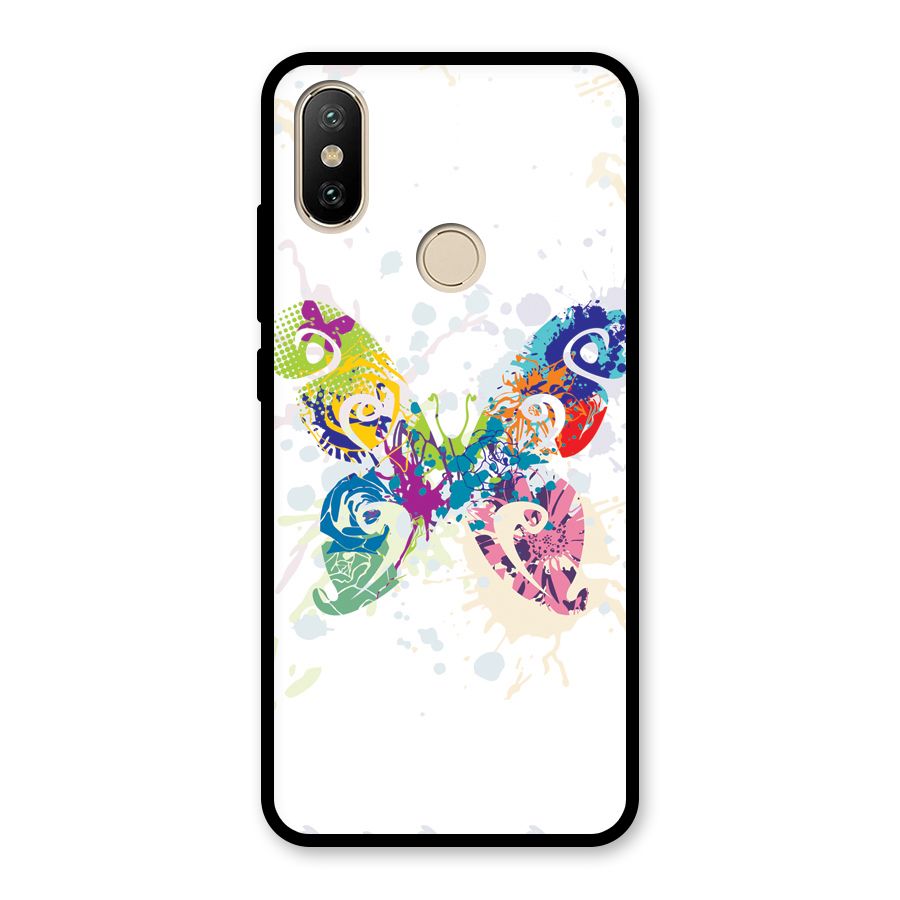 Abstract Butterfly Glass Back Case for Redmi A2