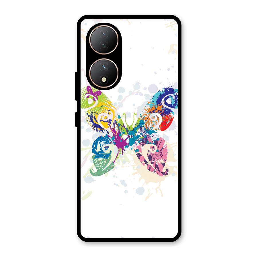 Abstract Butterfly Glass Back Case for Vivo Y100