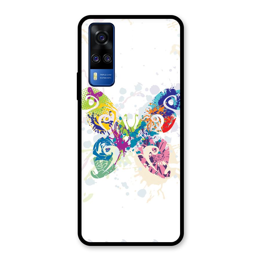 Abstract Butterfly Glass Back Case for Vivo Y31