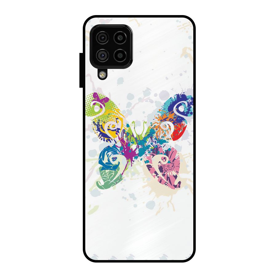 Abstract Butterfly Metal Back Case for Galaxy A22 4G