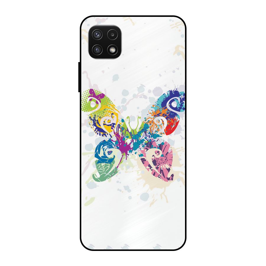 Abstract Butterfly Metal Back Case for Galaxy A22 5G