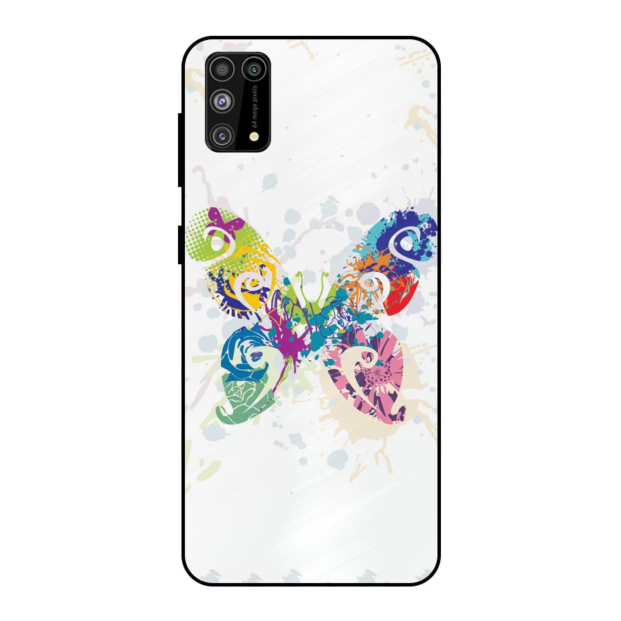 Abstract Butterfly Metal Back Case for Galaxy M31