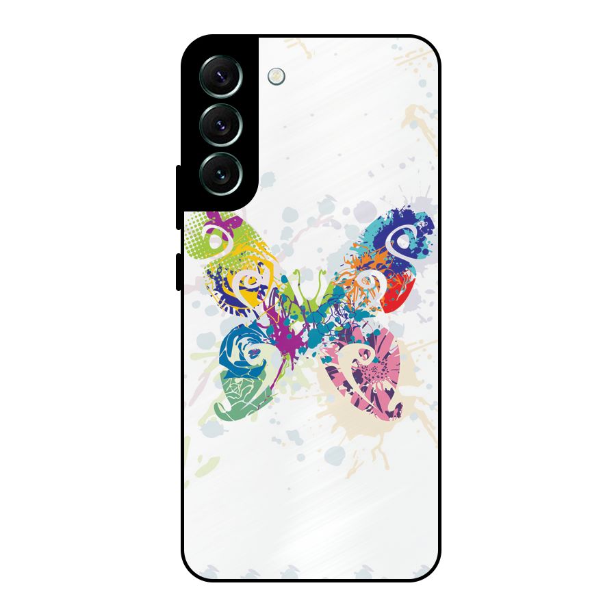 Abstract Butterfly Metal Back Case for Galaxy S22 Plus 5G