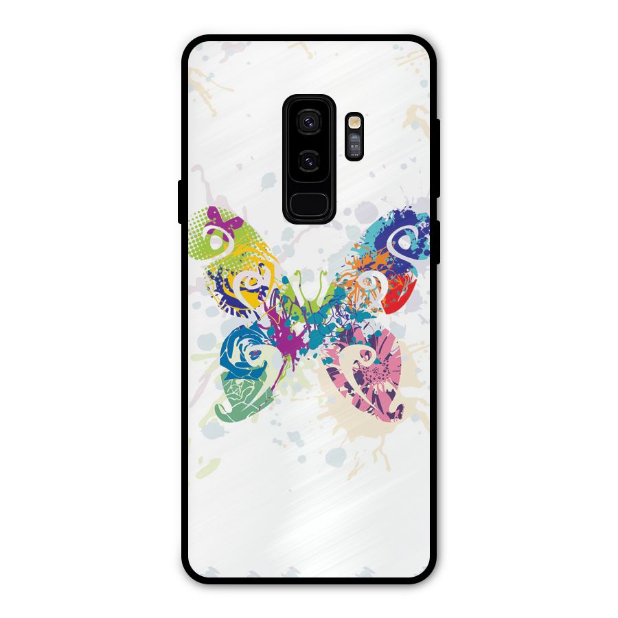 Abstract Butterfly Metal Back Case for Galaxy S9 Plus
