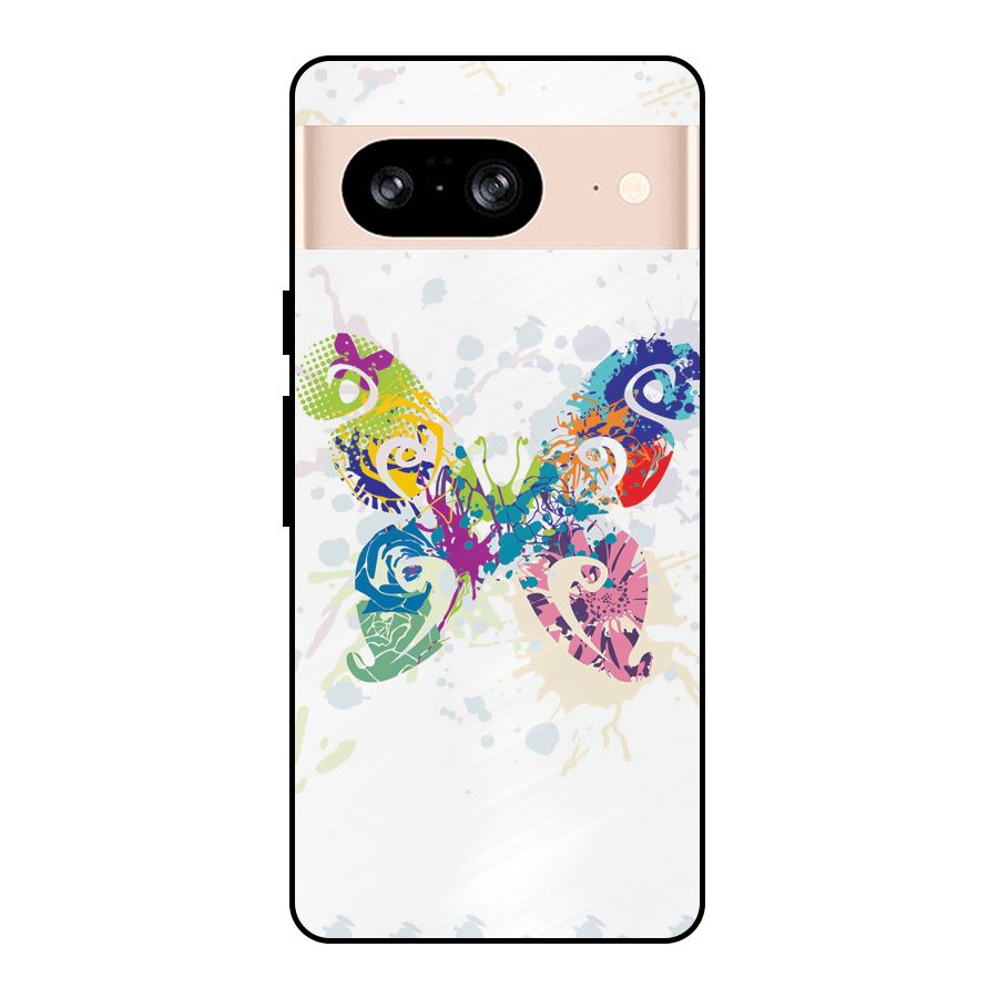 Abstract Butterfly Metal Back Case for Google Pixel 8