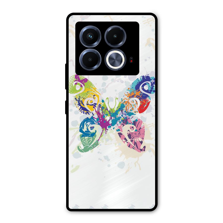 Abstract Butterfly Metal Back Case for Infinix Note 40 5G