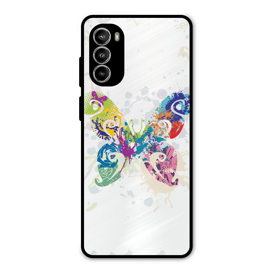 Abstract Butterfly Metal Back Case for Moto G52