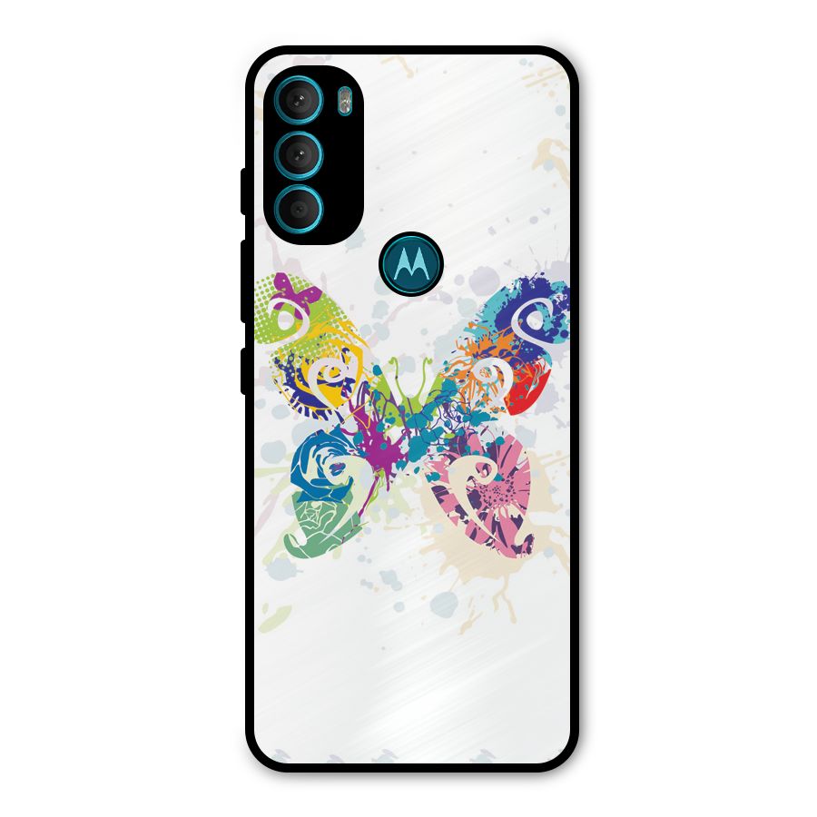 Abstract Butterfly Metal Back Case for Moto G71 5G