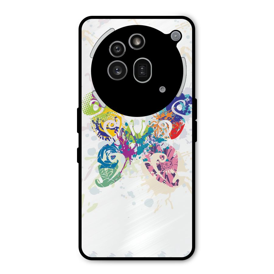 Abstract Butterfly Metal Back Case for Nothing Phone 3a Pro