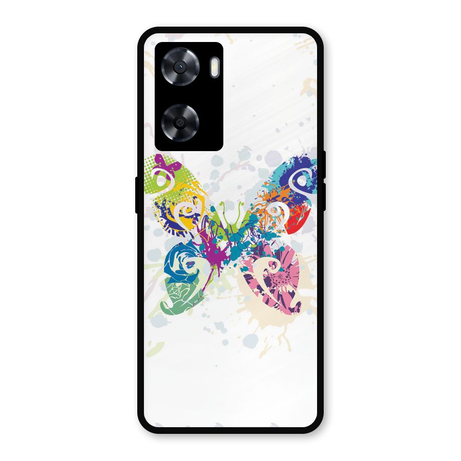 Abstract Butterfly Metal Back Case for Oppo A57 2022