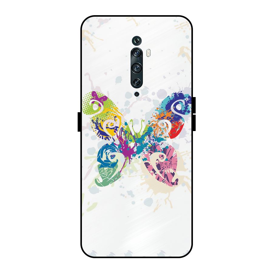 Abstract Butterfly Metal Back Case for Oppo Reno2 F