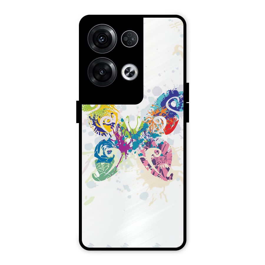 Abstract Butterfly Metal Back Case for Oppo Reno8 Pro 5G