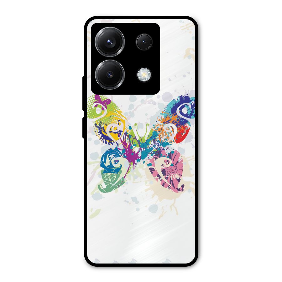 Abstract Butterfly Metal Back Case for Poco X6