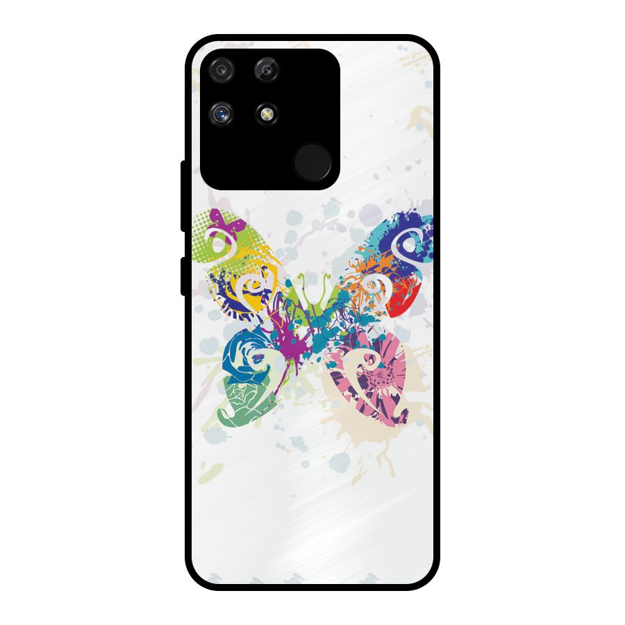 Abstract Butterfly Metal Back Case for Realme Narzo 50A