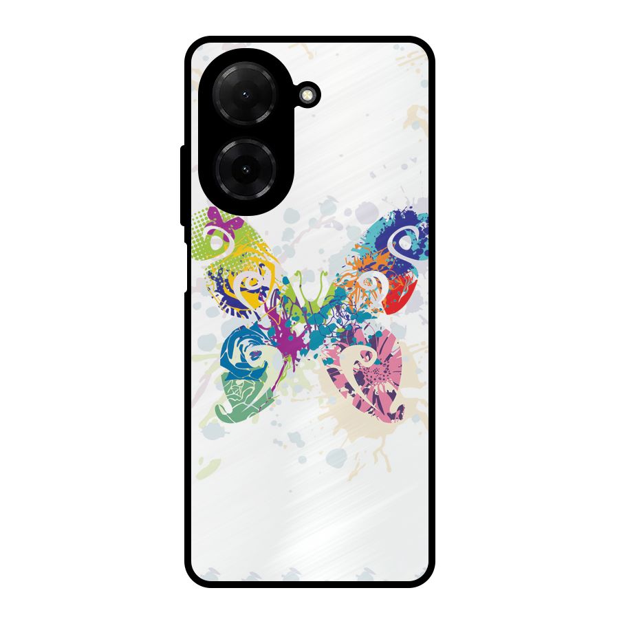 Abstract Butterfly Metal Back Case for Redmi A5 4G