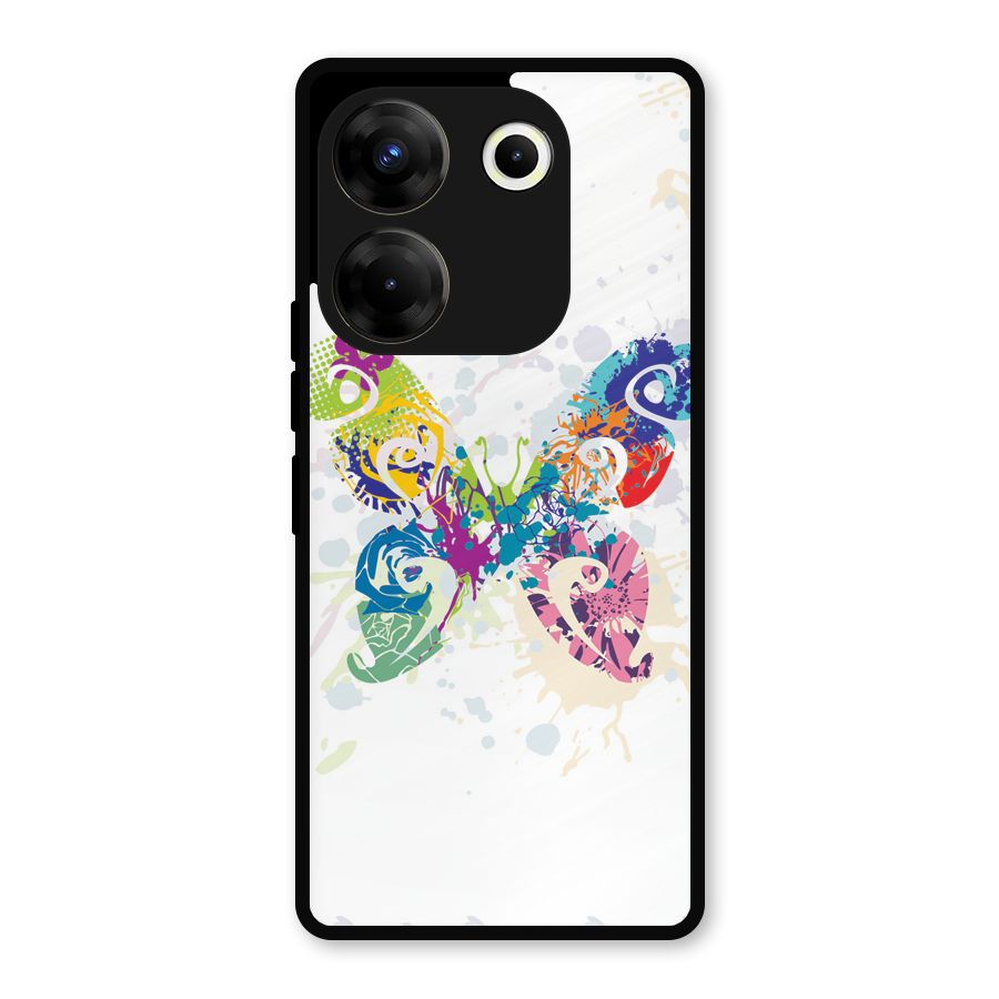 Abstract Butterfly Metal Back Case for Tecno Camon 20