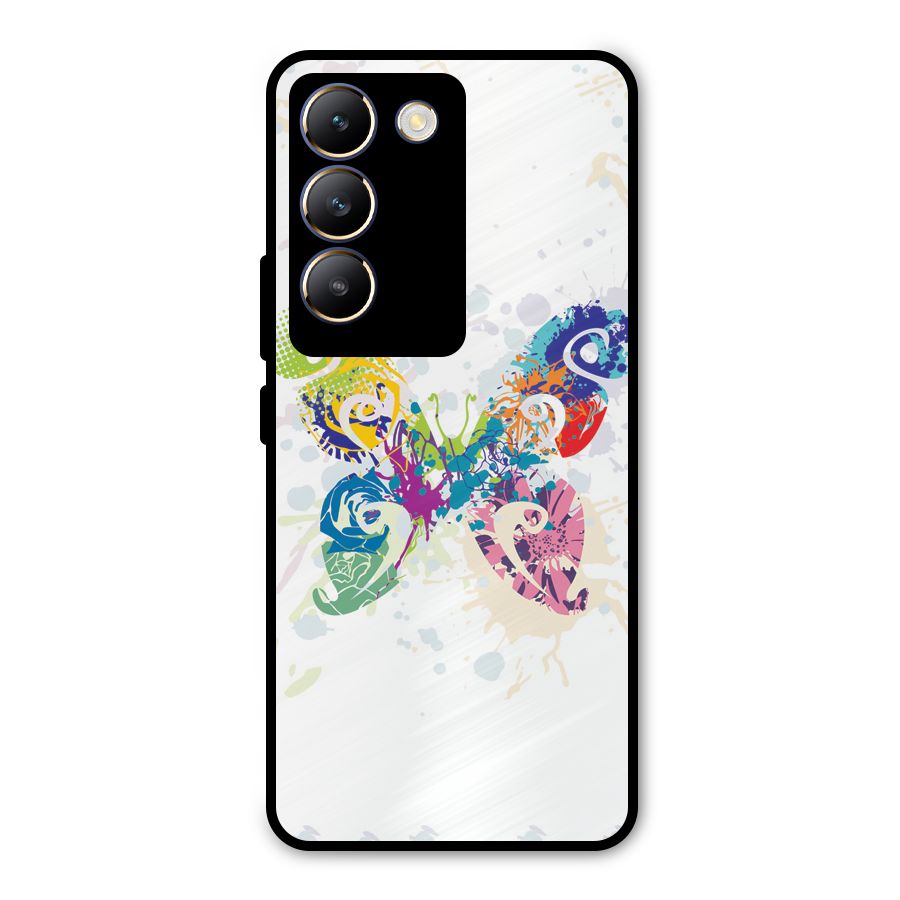 Abstract Butterfly Metal Back Case for Vivo T3 5G