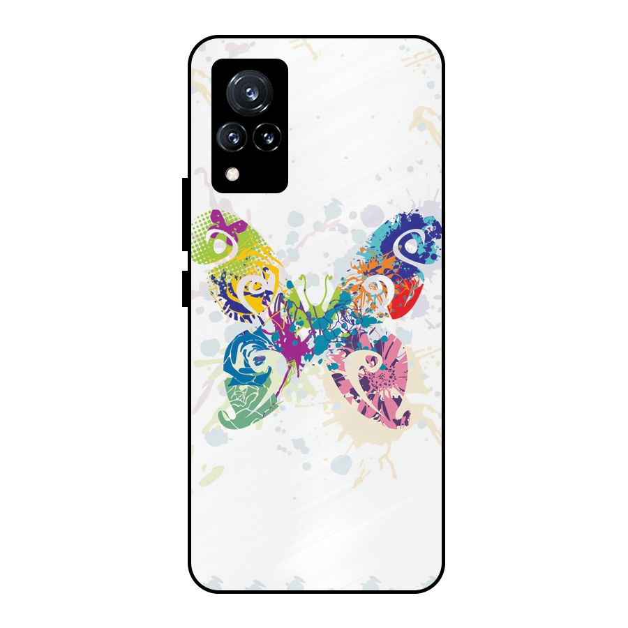 Abstract Butterfly Metal Back Case for Vivo V21 5G