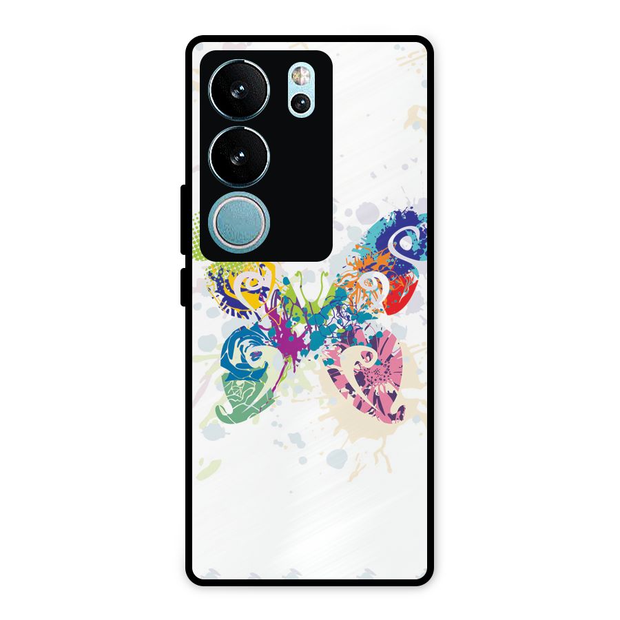 Abstract Butterfly Metal Back Case for Vivo V29 Pro