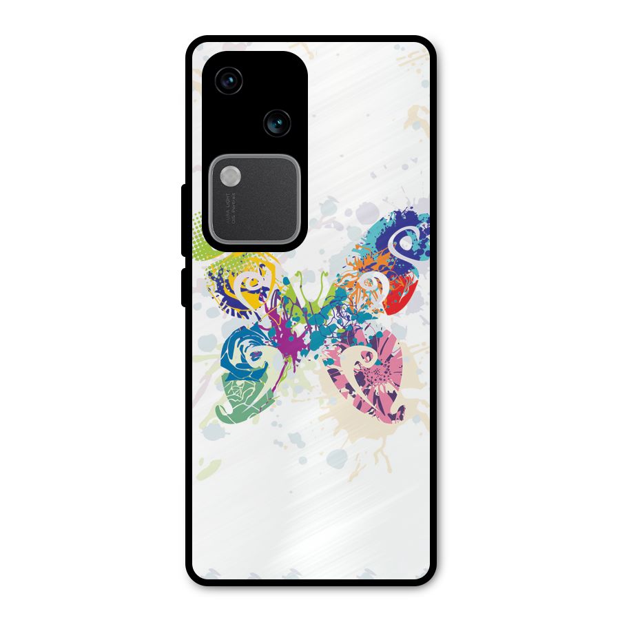 Abstract Butterfly Metal Back Case for Vivo V30