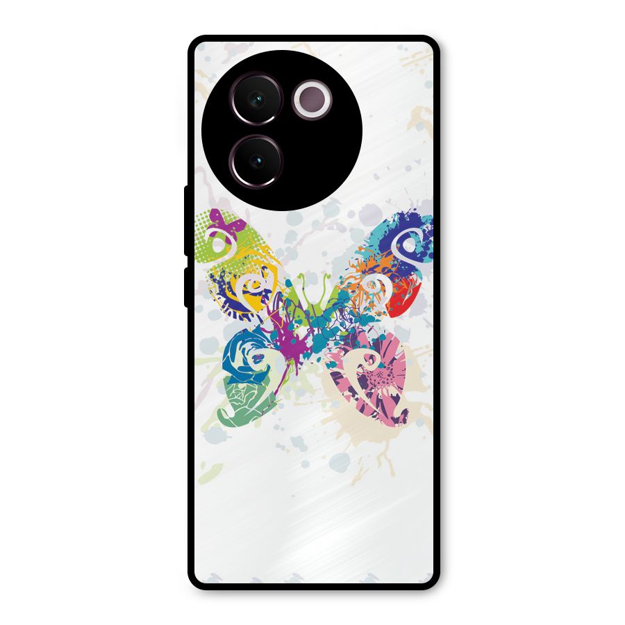 Abstract Butterfly Metal Back Case for Vivo V30e