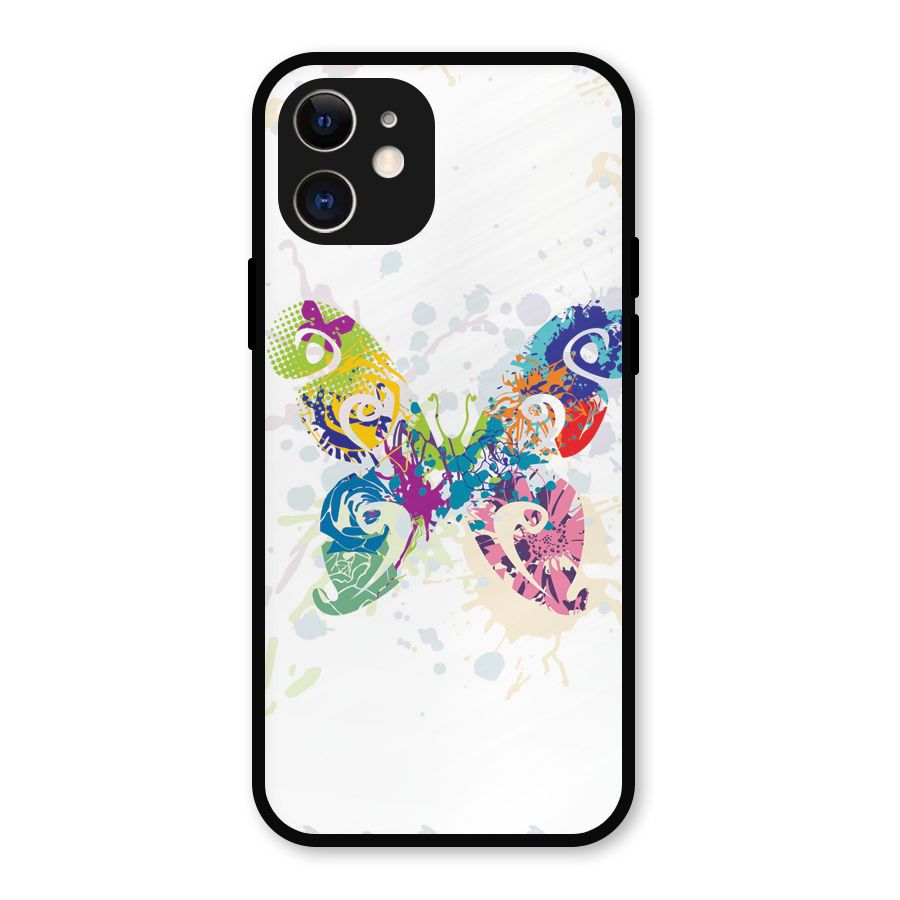 Abstract Butterfly Metal Back Case for iPhone 12