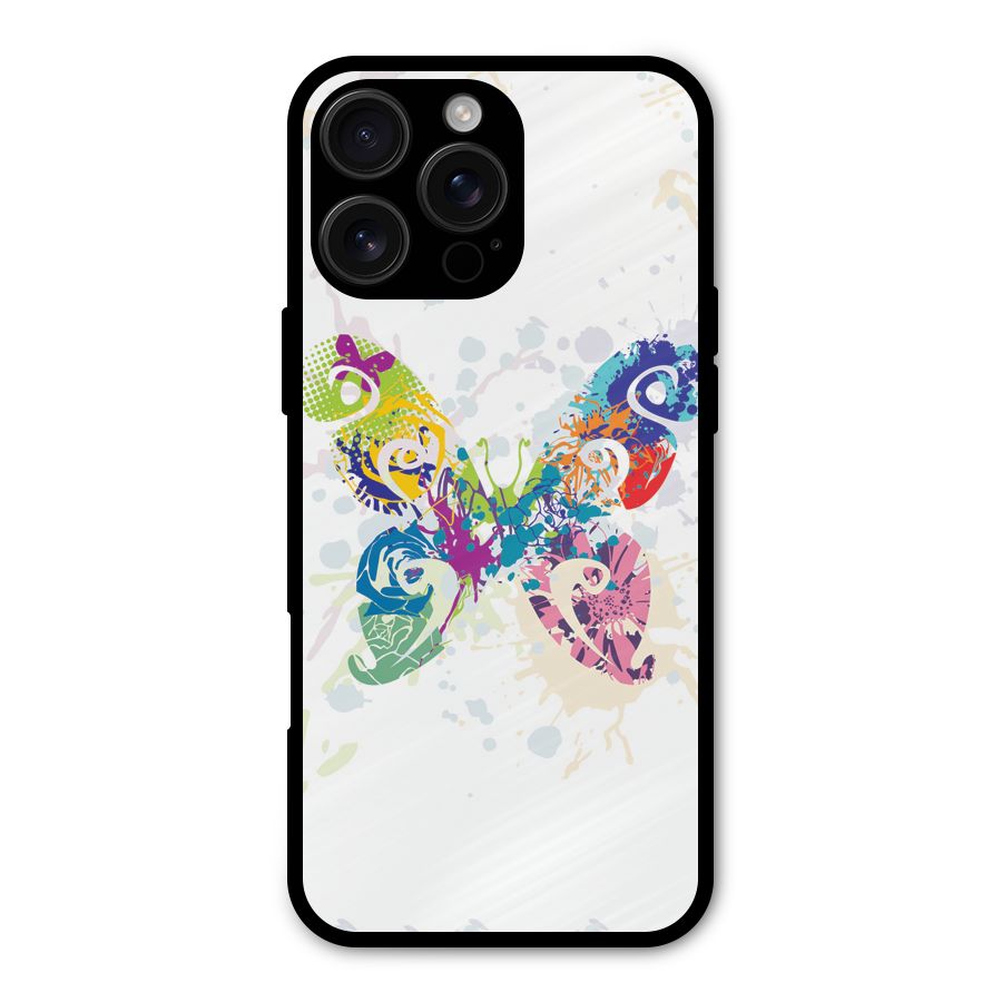 Abstract Butterfly Metal Back Case for iPhone 16 Pro Max