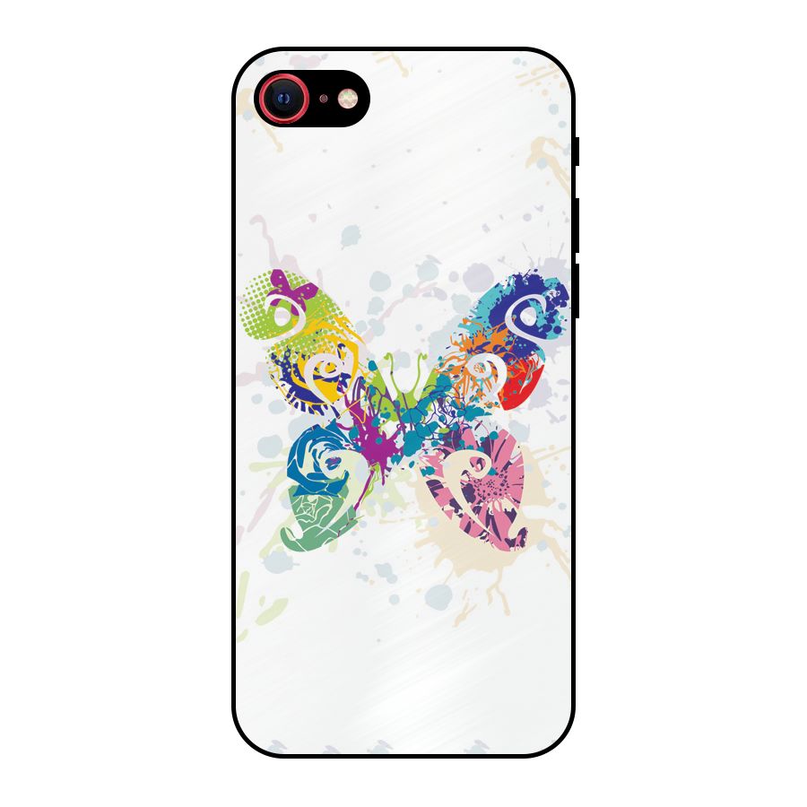 Abstract Butterfly Metal Back Case for iPhone SE 2022