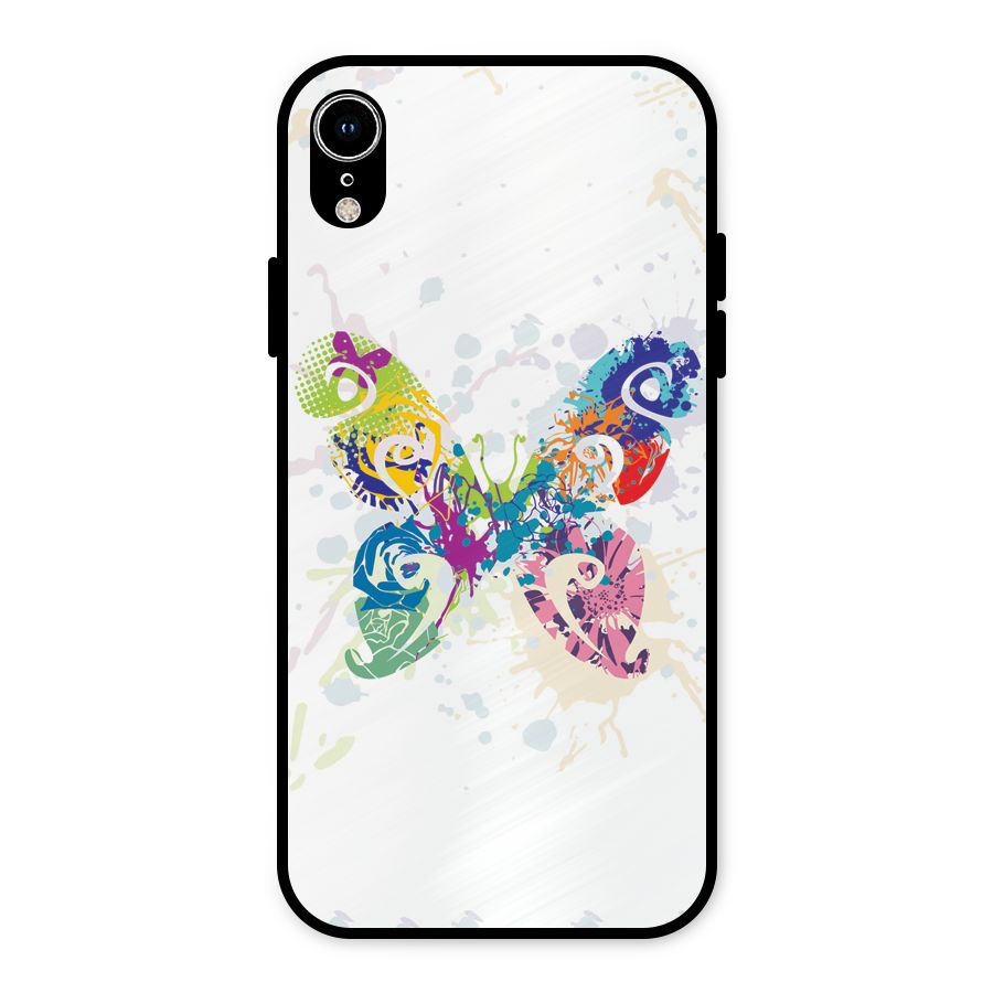 Abstract Butterfly Metal Back Case for iPhone XR