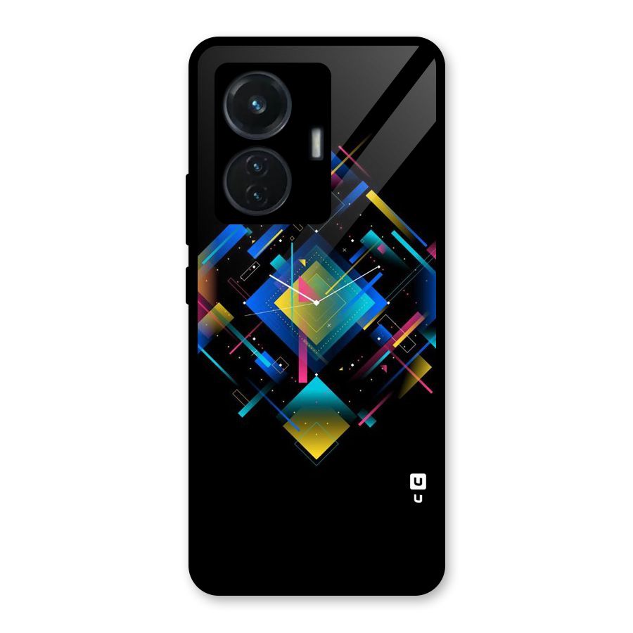 Abstract Clock Glass Back Case for Vivo T1 44W