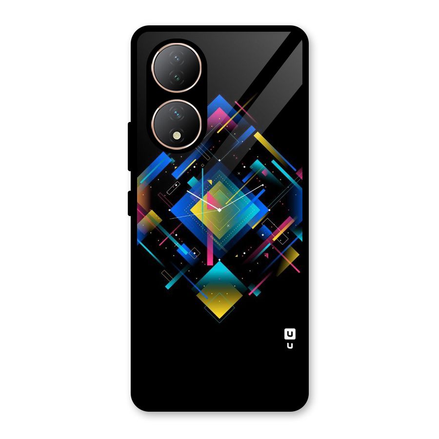 Abstract Clock Glass Back Case for Vivo Y100A