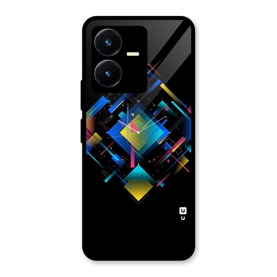 Abstract Clock Glass Back Case for Vivo Y22s