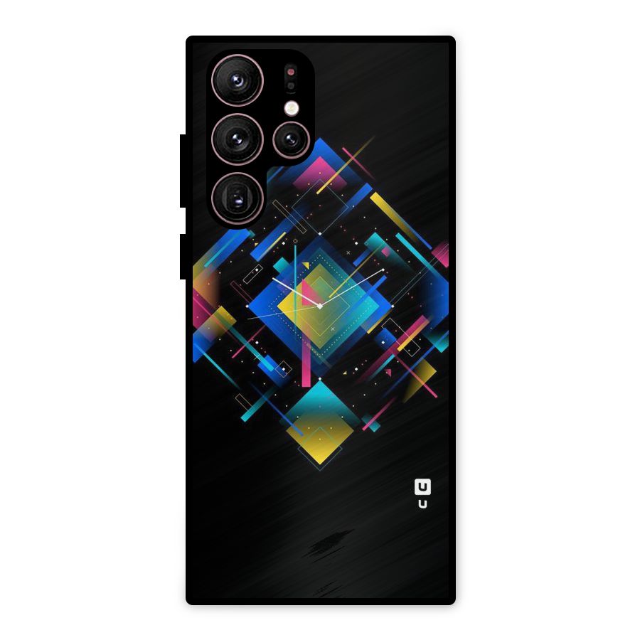 Abstract Clock Metal Back Case for Galaxy S22 Ultra 5G
