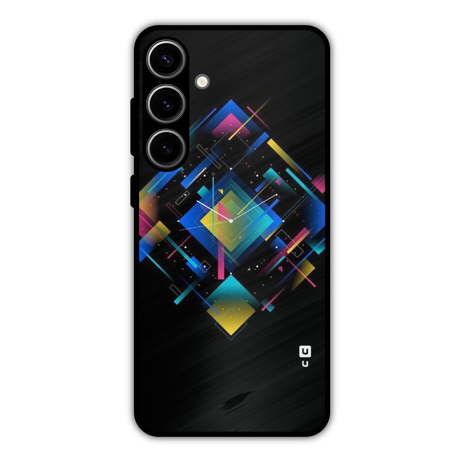 Abstract Clock Metal Back Case for Galaxy S24 Plus