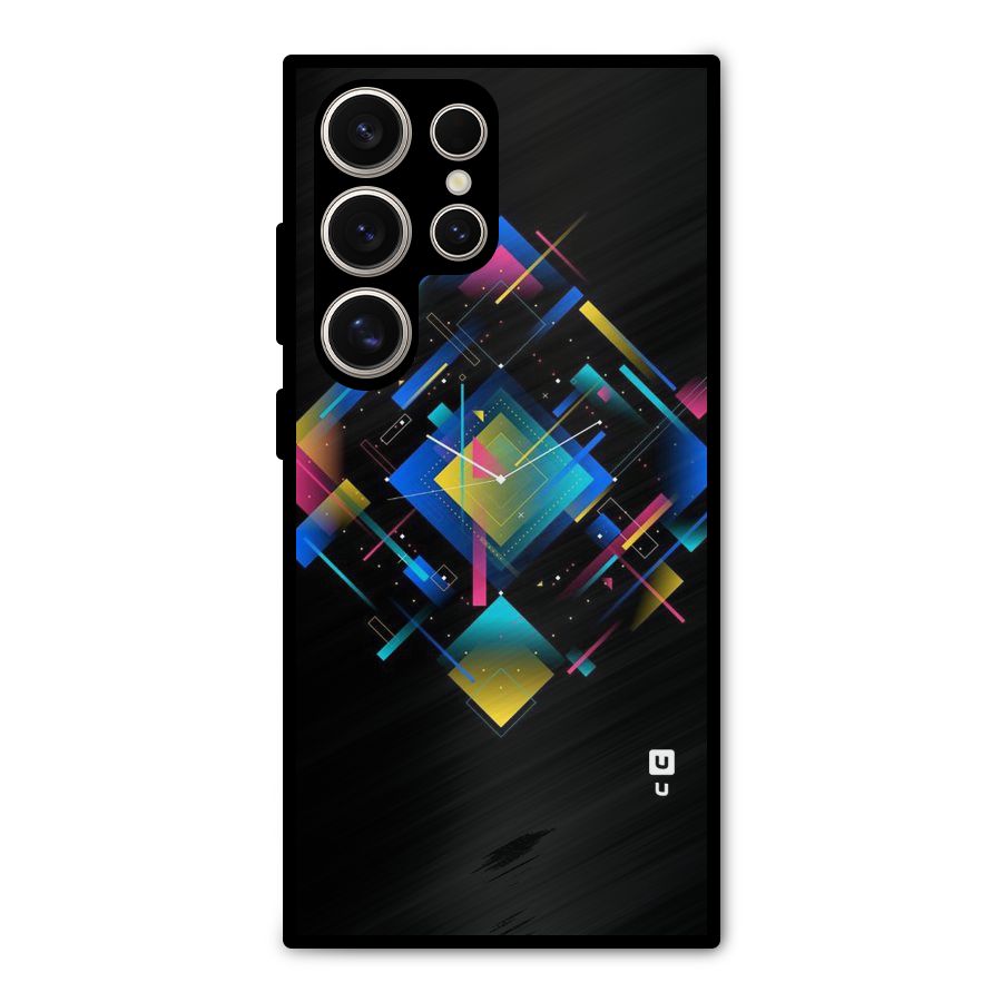 Abstract Clock Metal Back Case for Galaxy S24 Ultra