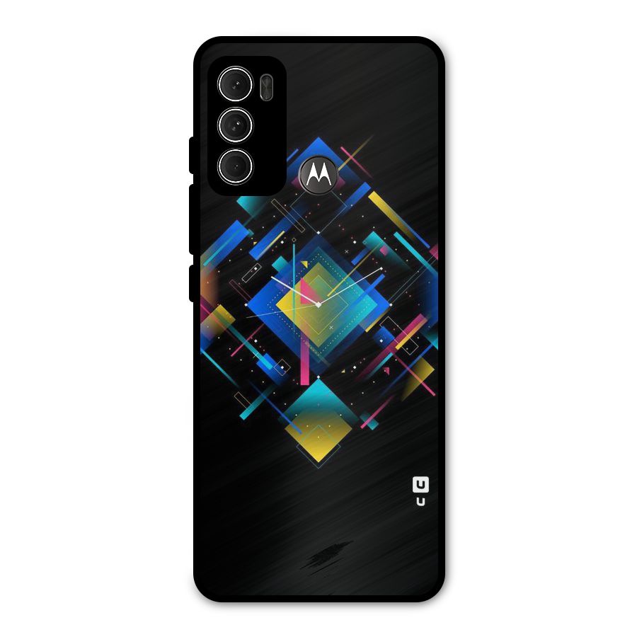 Abstract Clock Metal Back Case for Moto G60