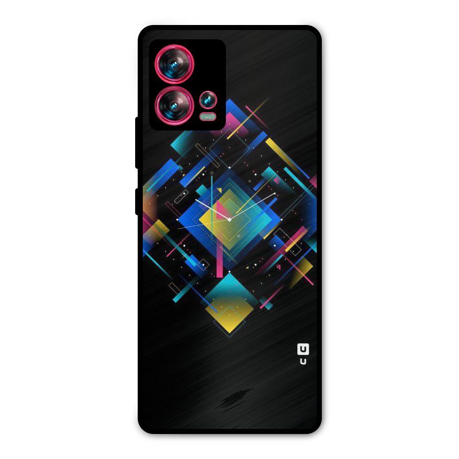 Abstract Clock Metal Back Case for Motorola Edge 30 Fusion