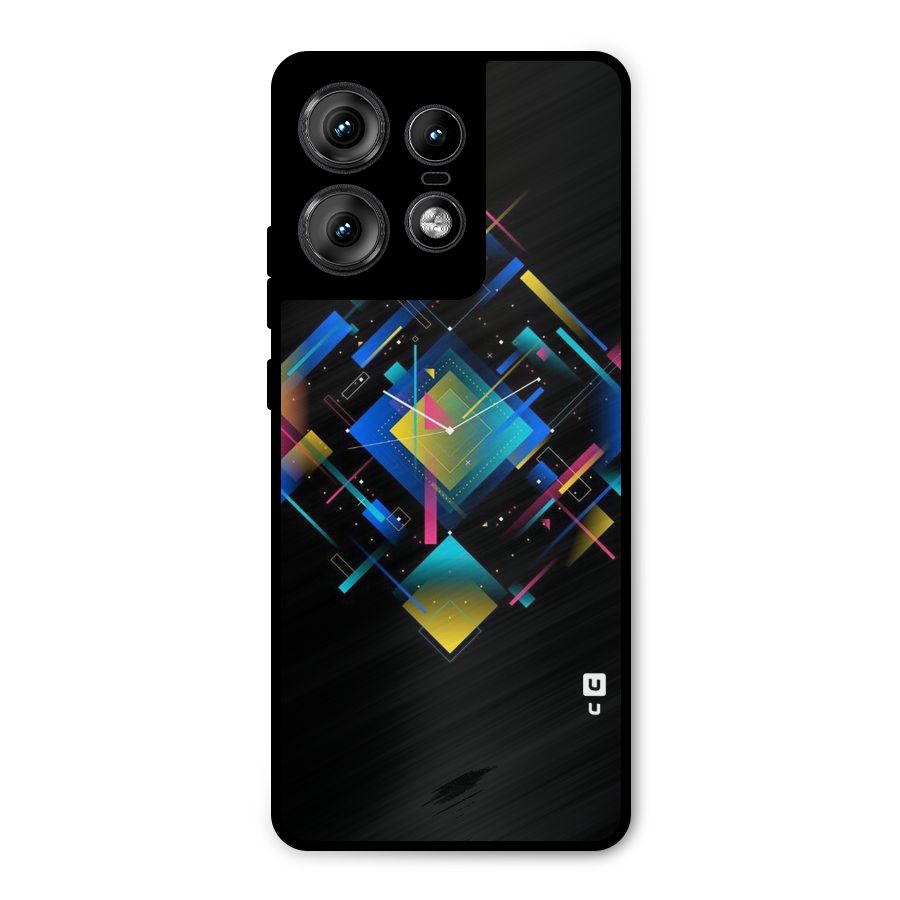 Abstract Clock Metal Back Case for Motorola Edge 50 Pro
