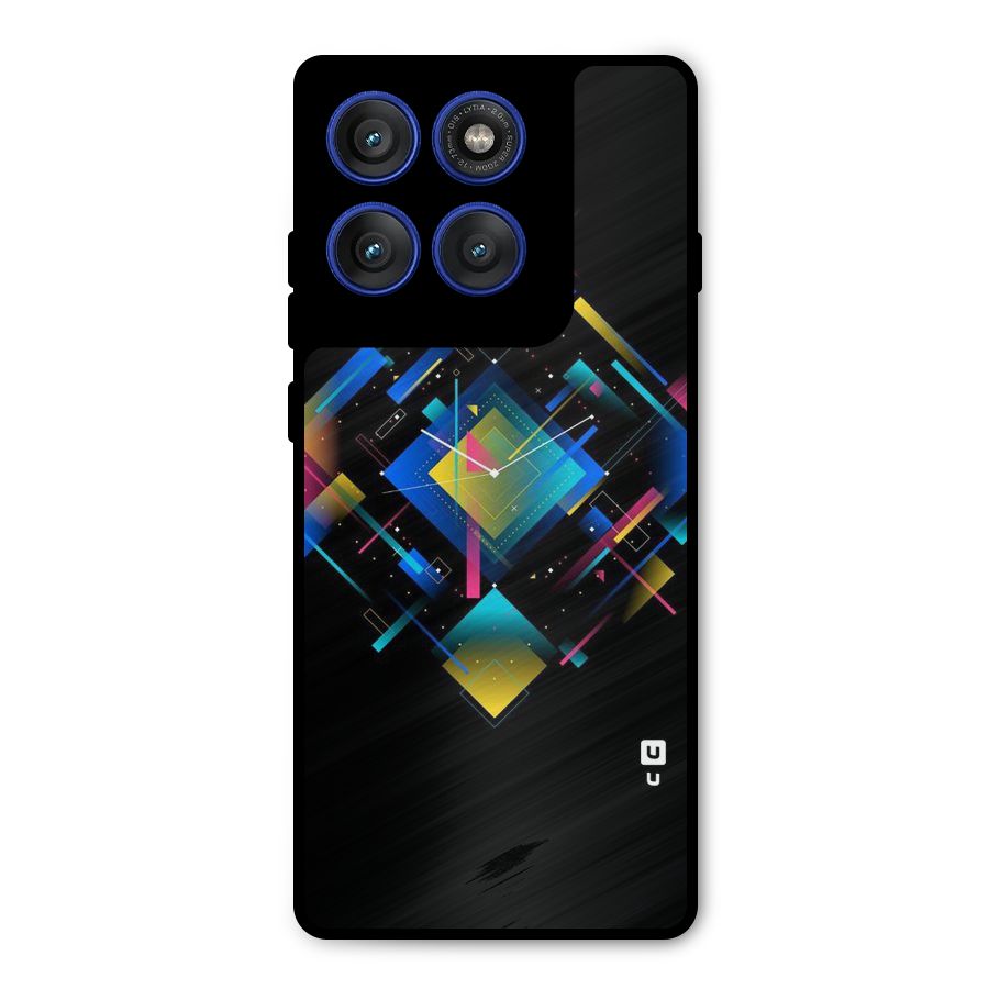 Abstract Clock Metal Back Case for Motorola Edge 60 Pro