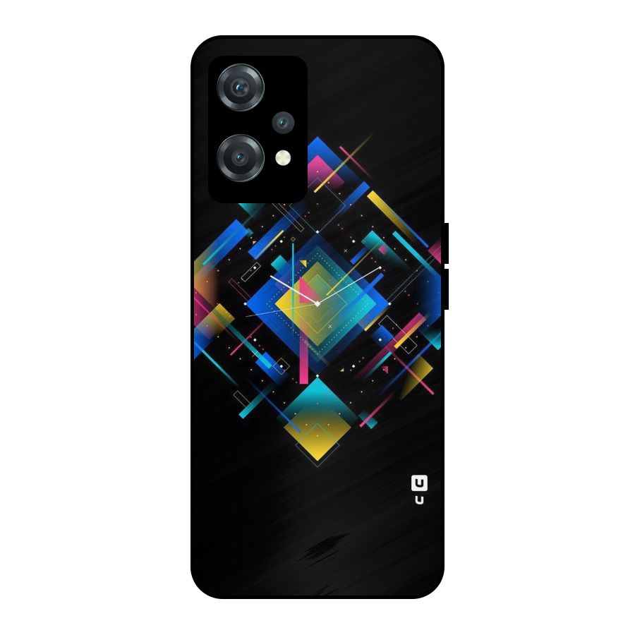 Abstract Clock Metal Back Case for OnePlus Nord CE 2 Lite 5G
