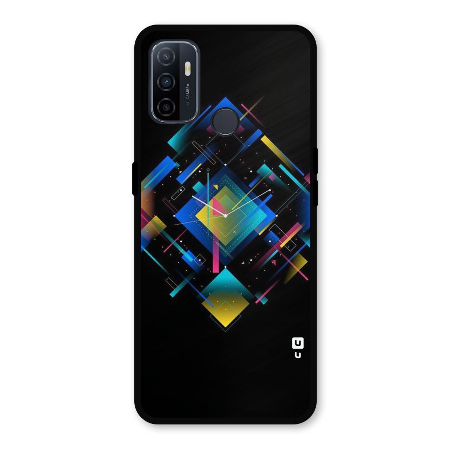 Abstract Clock Metal Back Case for Oppo A53