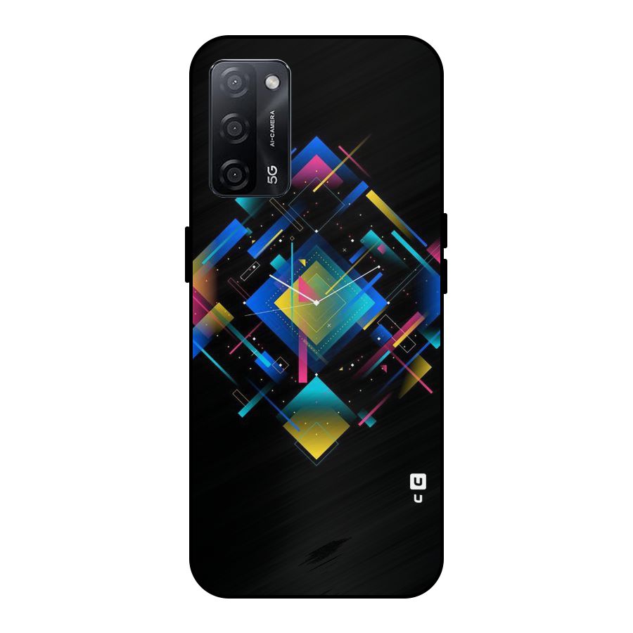 Abstract Clock Metal Back Case for Oppo A53s 5G