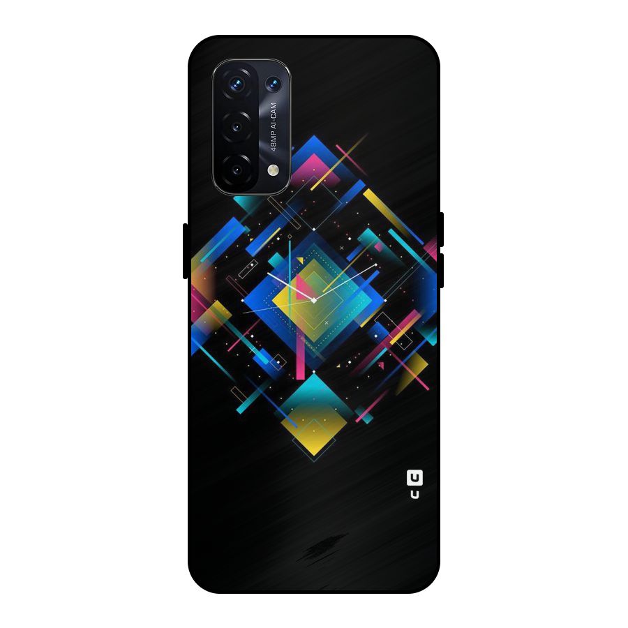 Abstract Clock Metal Back Case for Oppo A74 5G