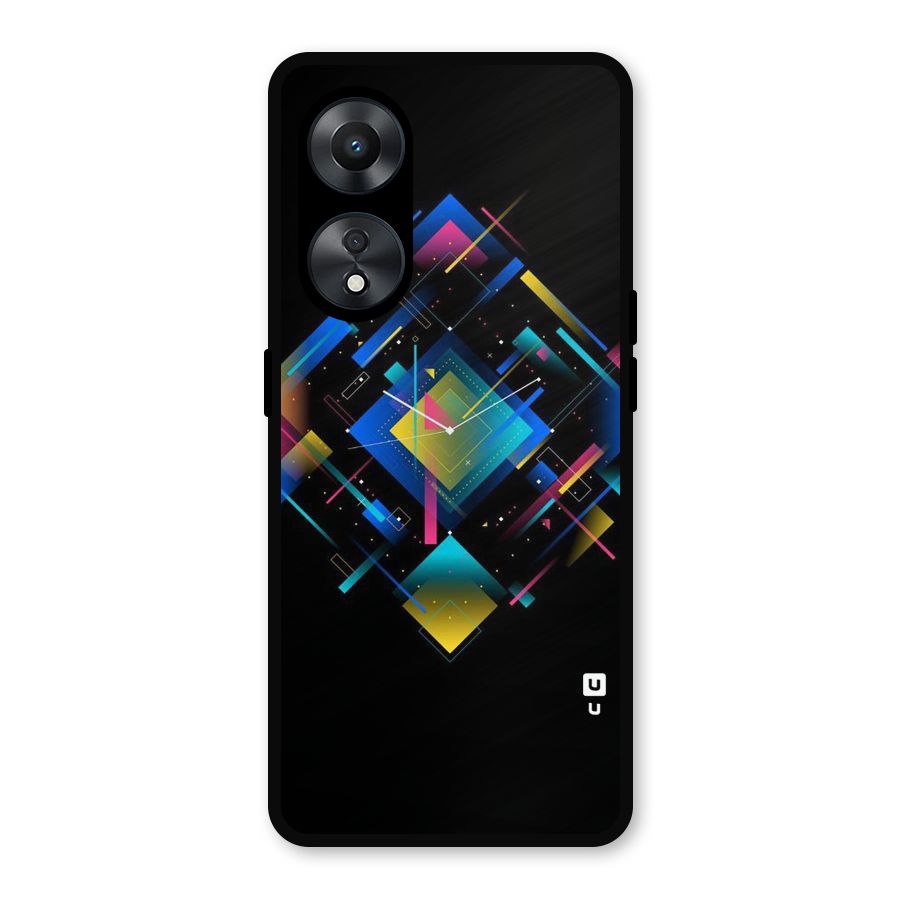 Abstract Clock Metal Back Case for Oppo A78