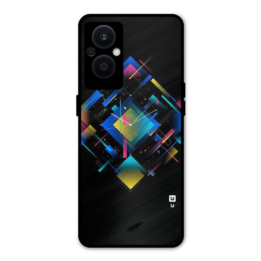 Abstract Clock Metal Back Case for Oppo F21 Pro 5G