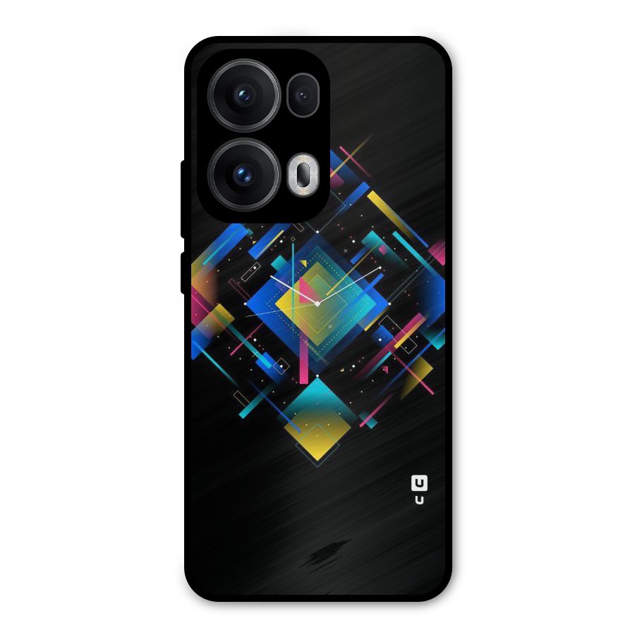 Abstract Clock Metal Back Case for Oppo Reno13 Pro