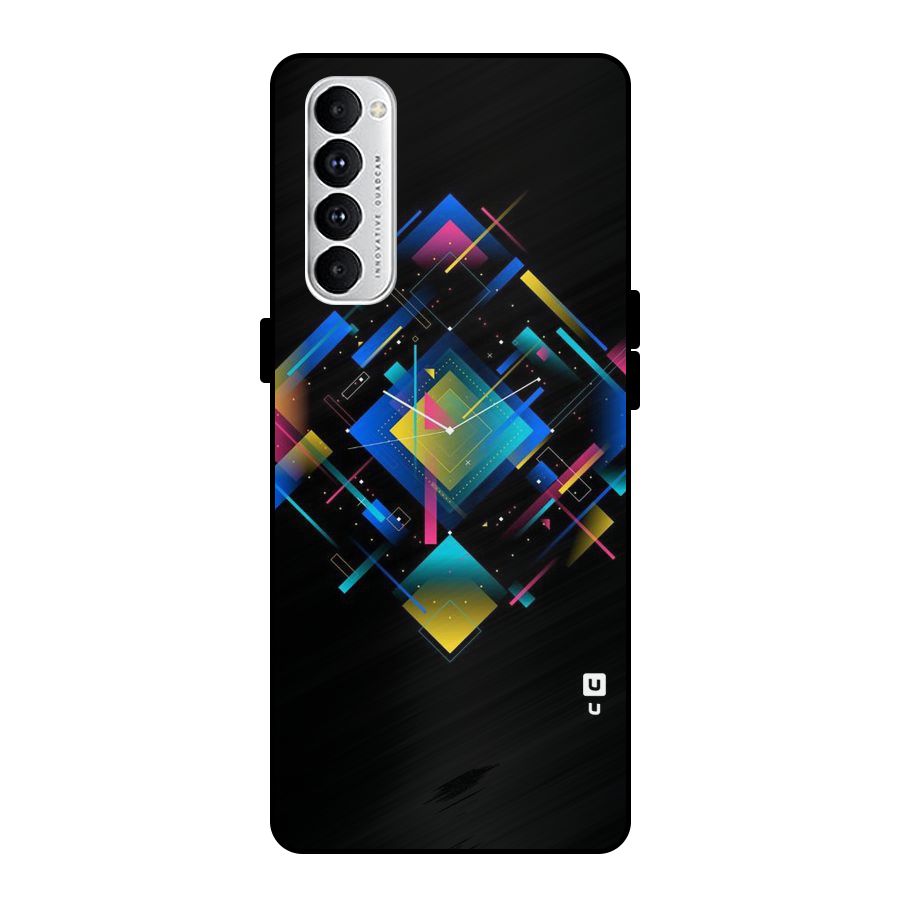 Abstract Clock Metal Back Case for Oppo Reno4 Pro