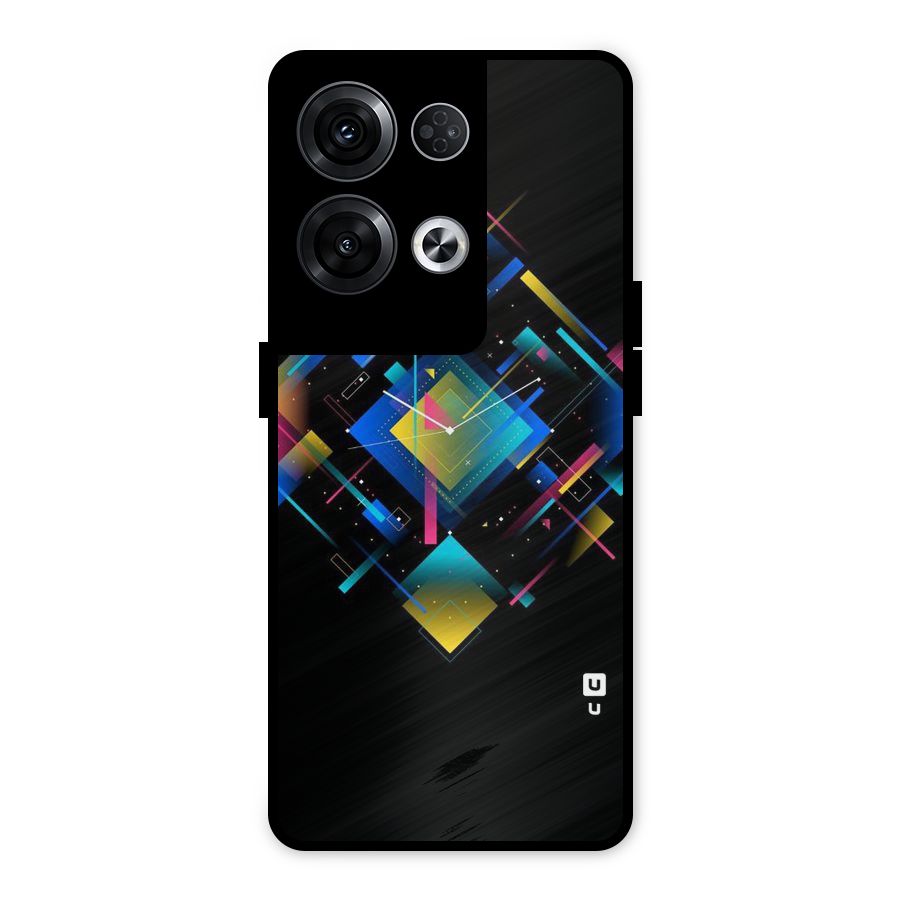 Abstract Clock Metal Back Case for Oppo Reno8 Pro 5G
