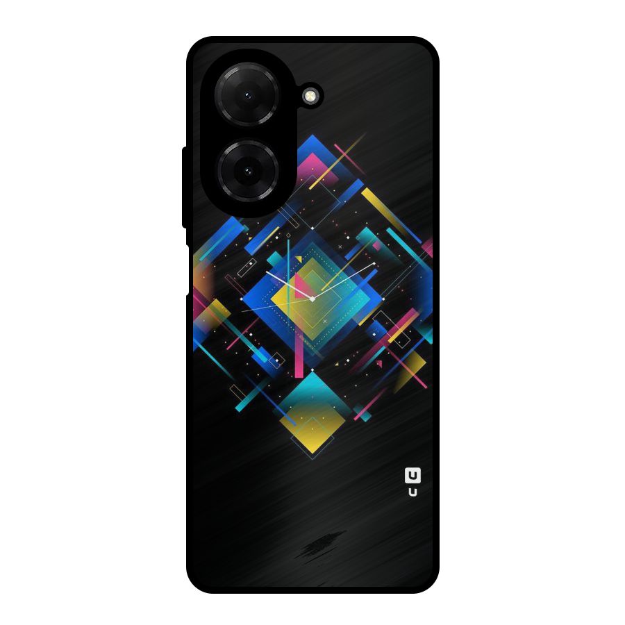 Abstract Clock Metal Back Case for Poco C71